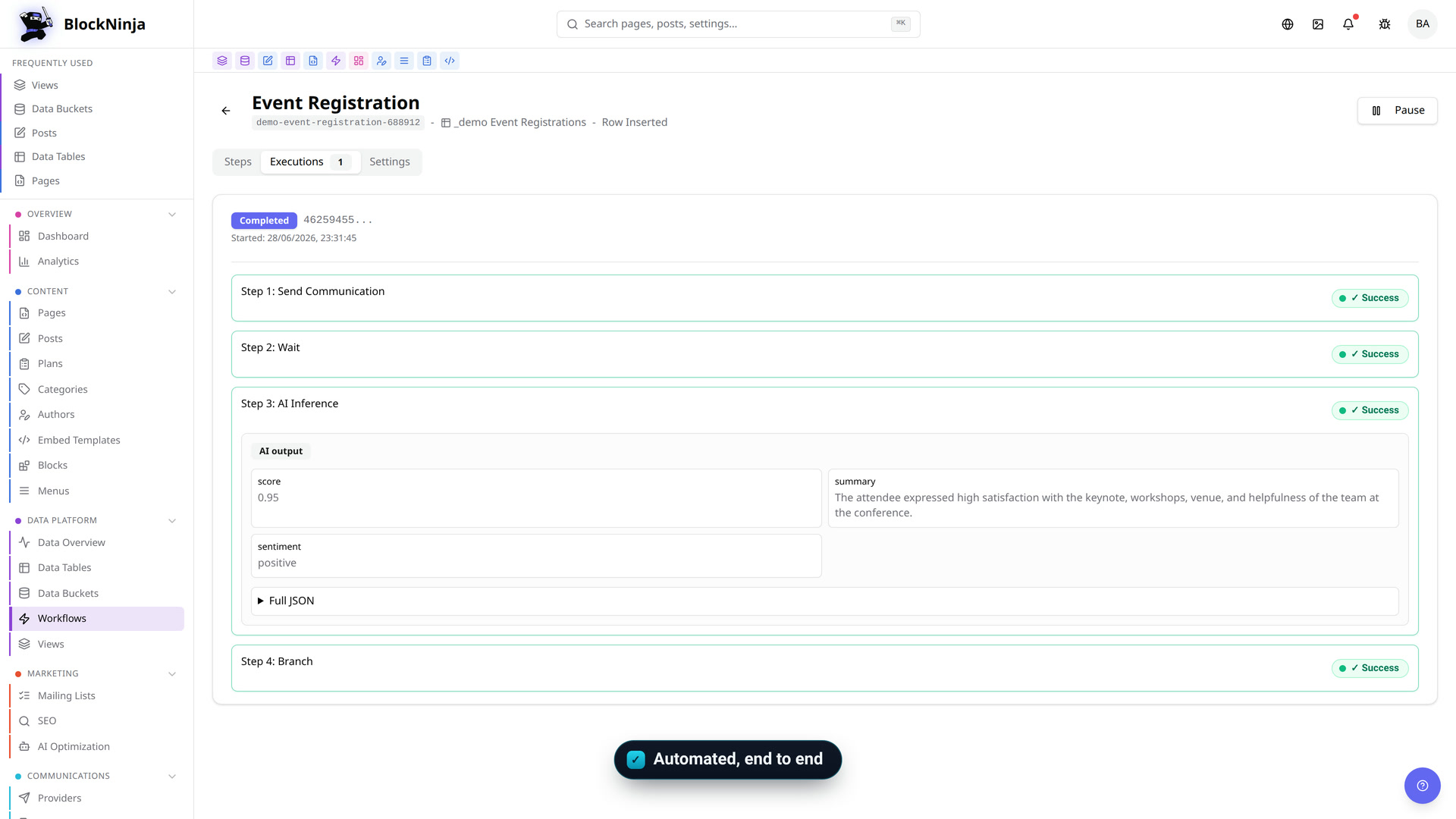 Automate anything your data touches.